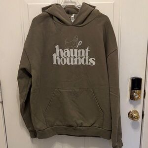 Haunt Hounds Olive Green Graphic Hoodie